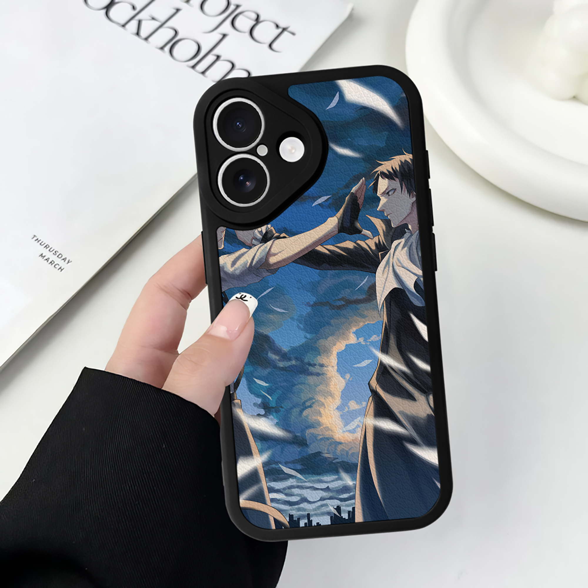 （画像用） 文豪ストレイドッグス Bungo Stray Dogs 【iPhone 16シリーズ対応】シリコンスマホケース（レザー調） 材質：シリコン